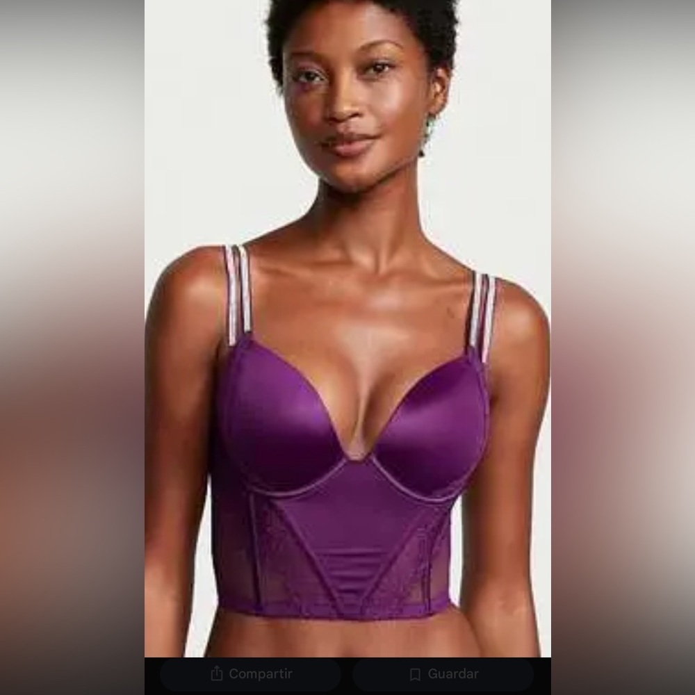 Purple Push-Up Longline Bra Bodysuit